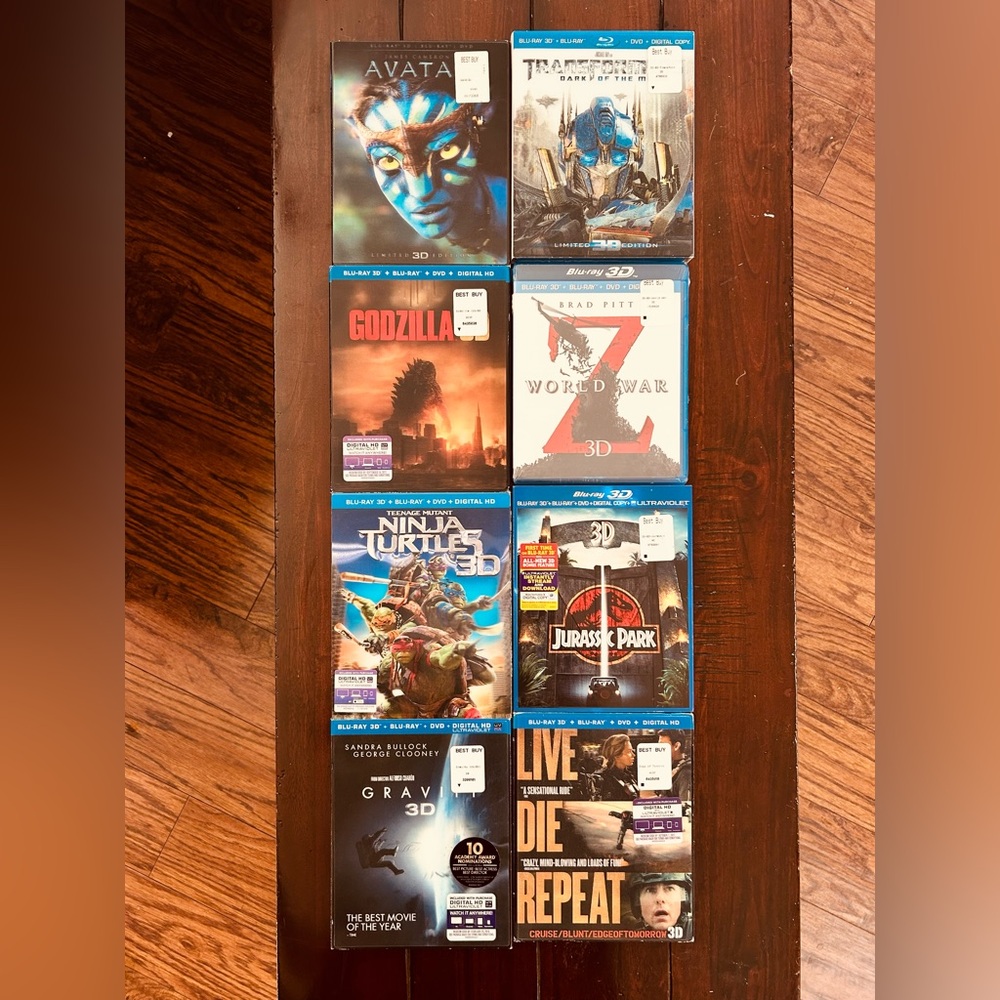 #D Blu-ray Combo Packs (BR3D + BR + DVD + Digital) -